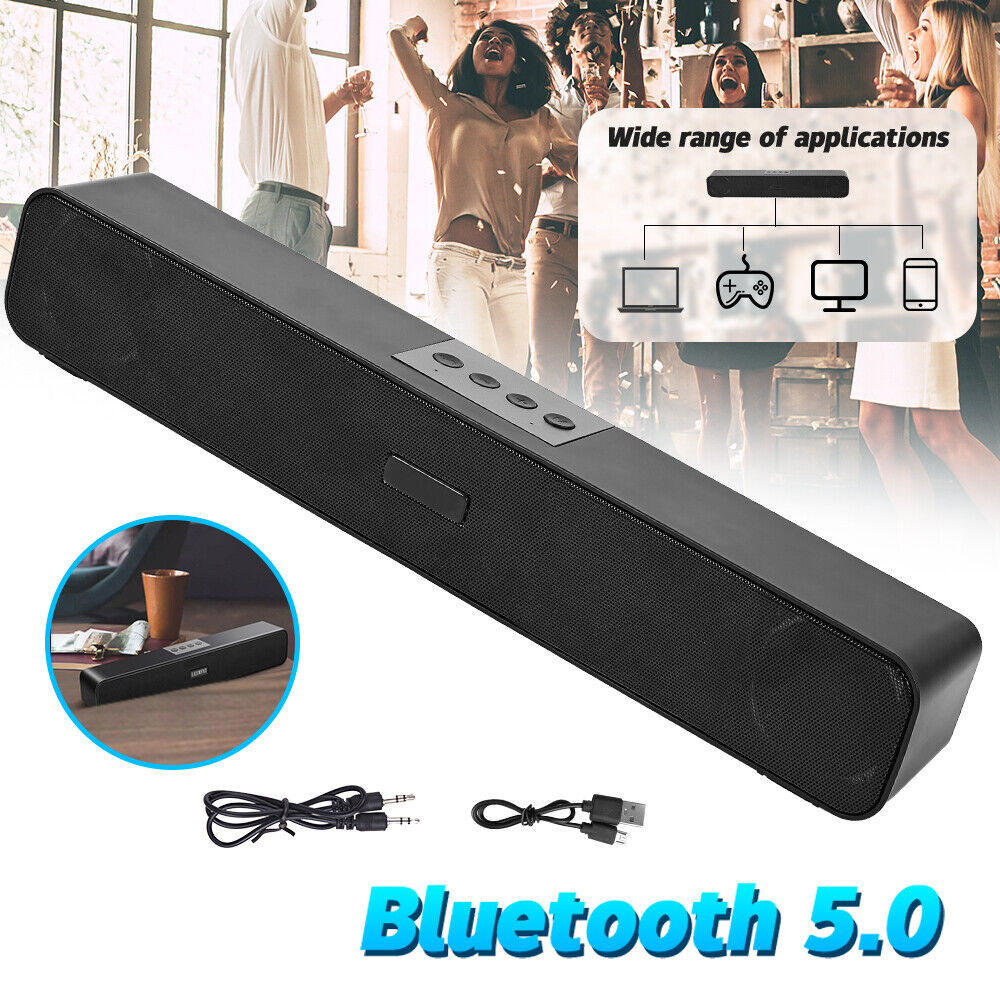 Black Bluetooth Wireless TV Soundbar Speaker 3D Soundbar