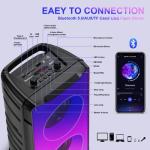 Portable 60W Bluetooth Stereo Speaker with Rich Bass