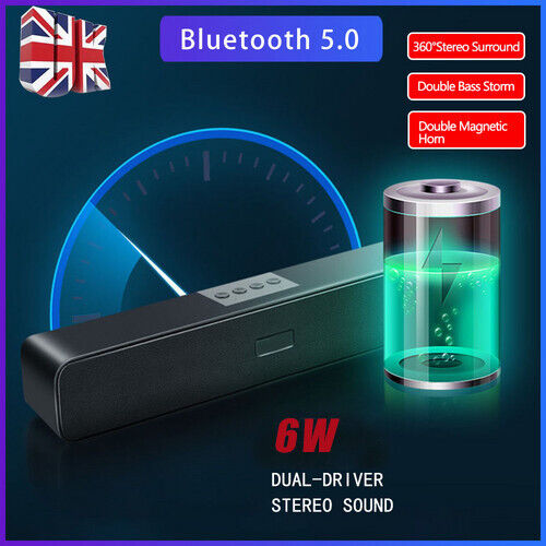 Black Bluetooth Wireless TV Soundbar Speaker 3D Soundbar