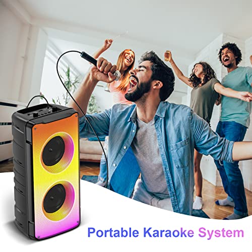 Portable 60W Bluetooth Stereo Speaker with Rich Bass