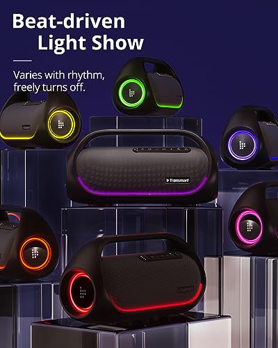 Portable Bluetooth Speaker with Powerful Bass & LEDs