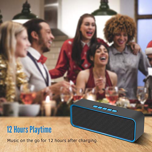 Portable Bluetooth Speaker with HiFi Bass (Blue)