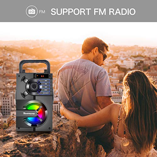 Portable Bluetooth Speaker with Subwoofer & LED Lights