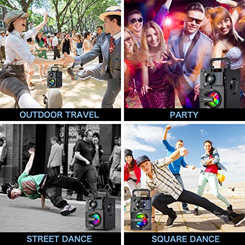 Portable Bluetooth Speaker with Subwoofer & LED Lights