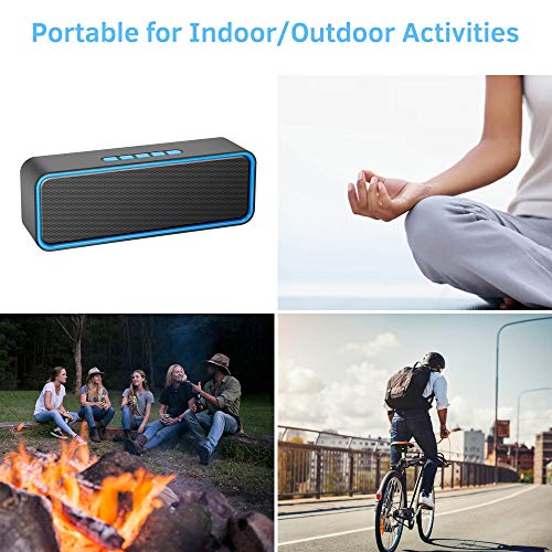 Portable Bluetooth Speaker with HiFi Bass (Blue)