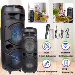 Portable Bluetooth Speaker with Dual Subwoofers