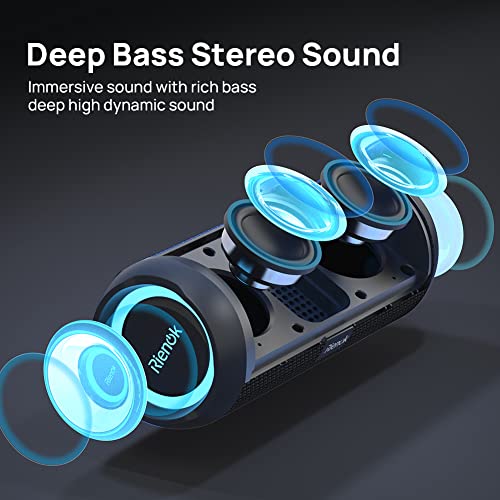 Portable Waterproof Bluetooth Speaker with Enhanced Bass