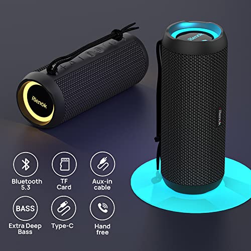 Portable Waterproof Bluetooth Speaker with Enhanced Bass