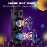 Portable Bluetooth Speaker with Dual Subwoofers