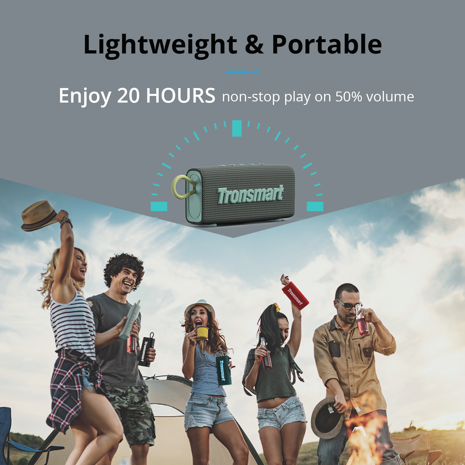 Waterproof Dual-Driver Bluetooth Speaker for Outdoors