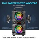 Portable Bluetooth Speaker with Double Subwoofer & LED Lights