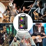 Portable Bluetooth Speaker with Double Subwoofer & LED Lights