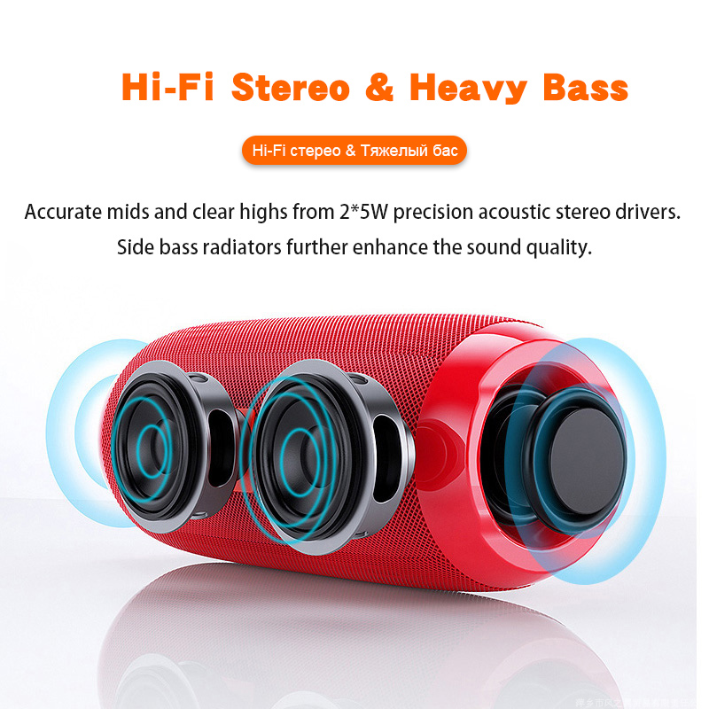 Waterproof Bluetooth Speaker with Bass Subwoofer