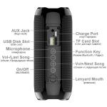 Waterproof Portable Bluetooth Speaker with Subwoofer