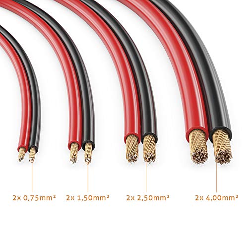 Sonero® 10m Red/Black Speaker Cable 2x2.50mm²