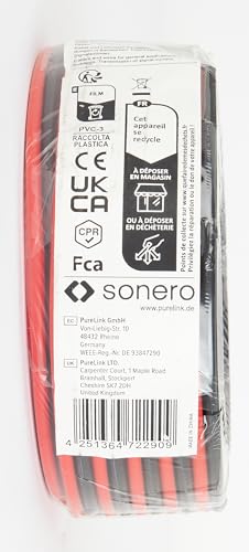 Sonero® 10m Red/Black Speaker Cable 2x2.50mm²