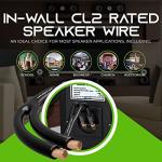 GearIT 10ft Gold-Plated Speaker Cable with Braided Design