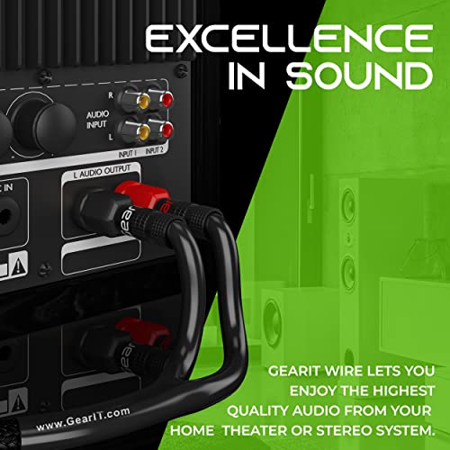 GearIT 10ft Gold-Plated Speaker Cable with Braided Design