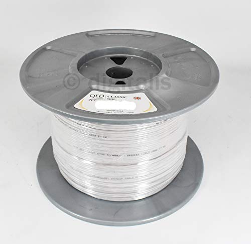 QED Micro Slimline White HiFi Speaker Cable 10m