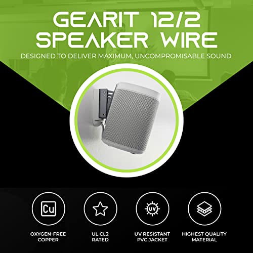 GearIT 12 Gauge In-Wall Speaker Wire - 50ft