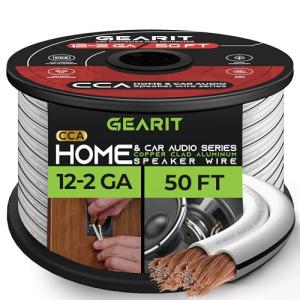 GearIT 12 AWG Speaker Wire, 50 Feet, White