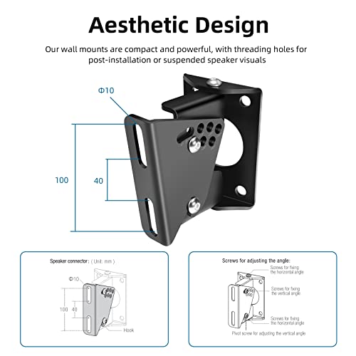 Universal Heavy-Duty Wall Mount Speaker Brackets