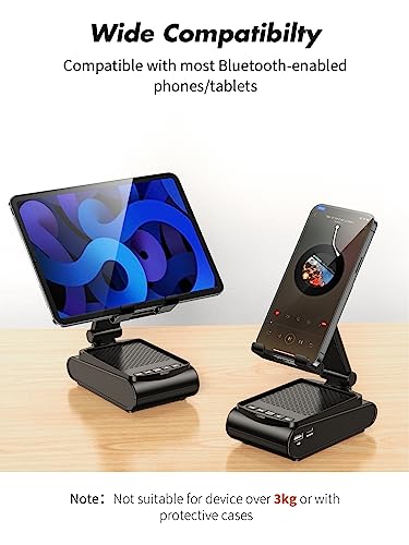 Rolgno Bluetooth Speaker with Phone Stand & HD Sound