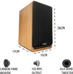 Roxel RBS 300 Oak Bookshelf Speaker with Deep Bass