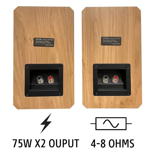 Roxel RBS 300 Oak Bookshelf Speaker with Deep Bass