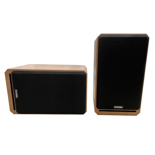 Roxel RBS 300 Oak Bookshelf Speaker with Deep Bass