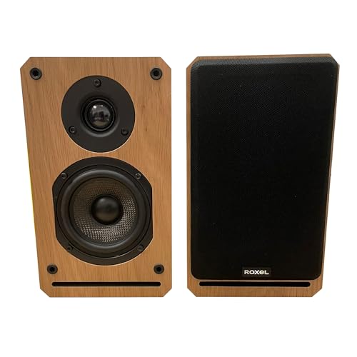Roxel RBS 300 Oak Bookshelf Speaker with Deep Bass