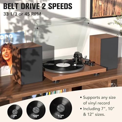 Udreamer Hi-Fi Turntable System with Bluetooth Speakers