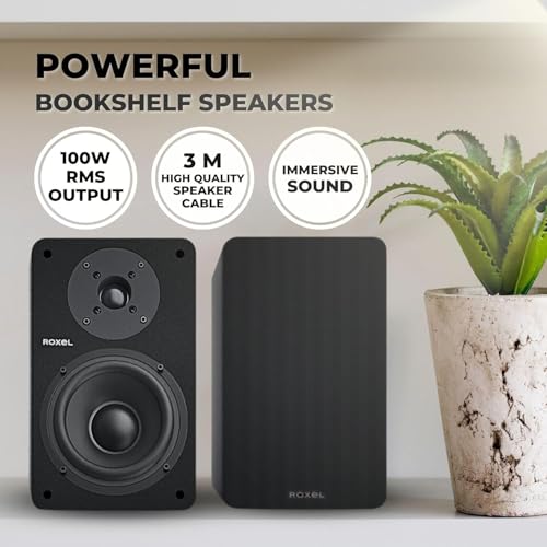 Roxel Onyx High-Power Wireless Bookshelf Speakers