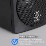 PYLE-HOME PCB3BK Compact Bookshelf Speakers, 7.62 cm