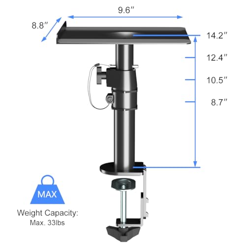 Clamp-on Speaker Stand Desk Mount Set, 2 Pack