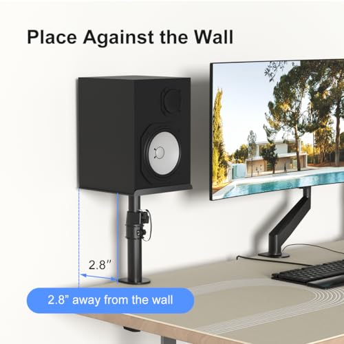 Clamp-on Speaker Stand Desk Mount Set, 2 Pack