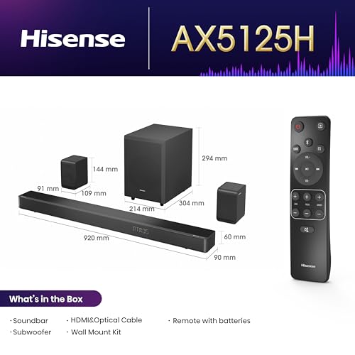 Hisense 5.1.2 Channel Dolby Atmos Soundbar System