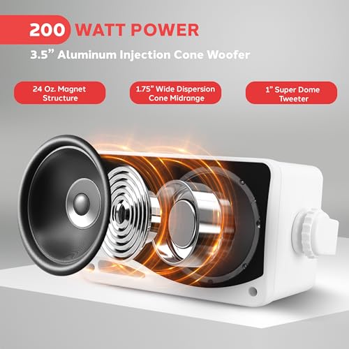 Pyle 3.5" Waterproof 200W 3-Way Mini Speaker