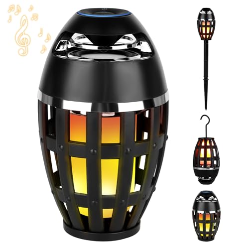 ALLOMN LED Bluetooth Flame Outdoor Speakers