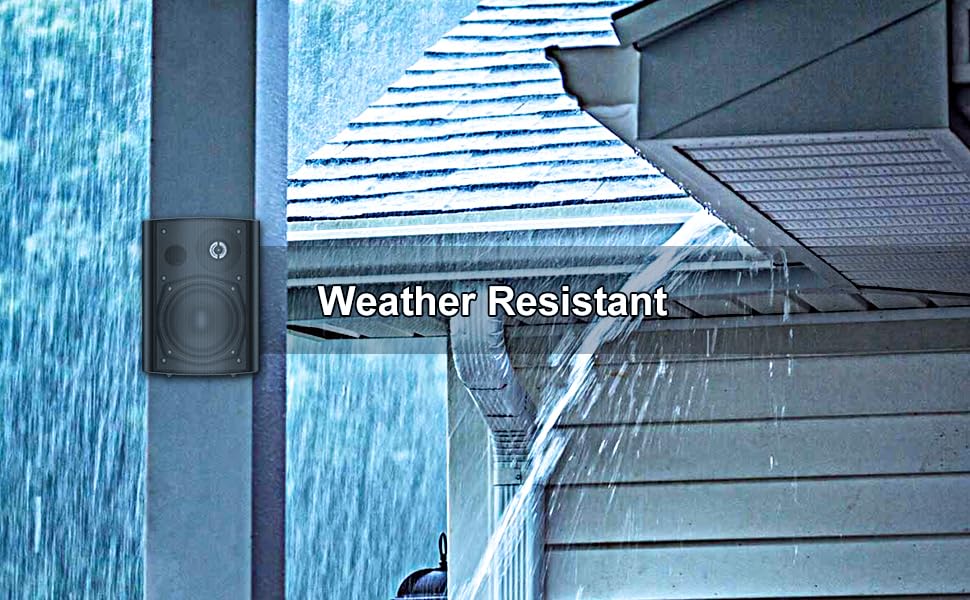StudioFinix 600W Waterproof Outdoor Speakers - Black Pair