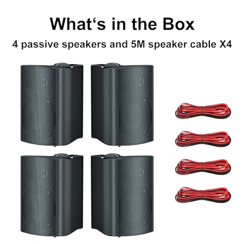 StudioFinix 600W Waterproof Outdoor Speakers - Black Pair