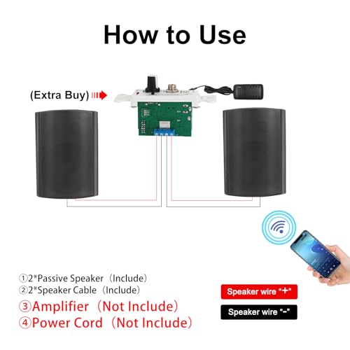 Waterproof 6.5" 400W Outdoor Wall Mount Speakers