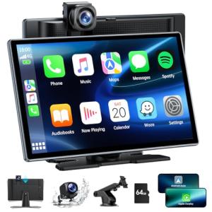 LAMTTO Wireless Car Stereo with 4K Dash Cam