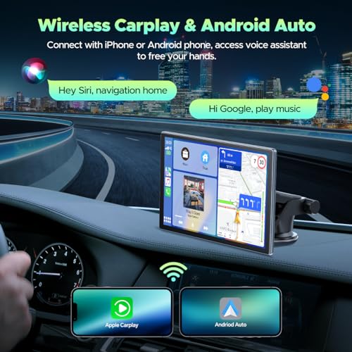 LAMTTO Wireless Car Stereo with 4K Dash Cam