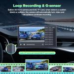 LAMTTO Wireless Car Stereo with 4K Dash Cam