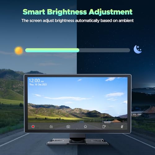 LAMTTO Wireless Car Stereo with 4K Dash Cam