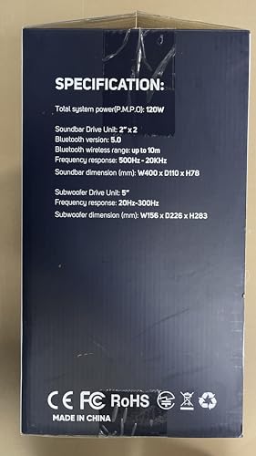 Smalody Wireless Home Theater Soundbar with Subwoofer