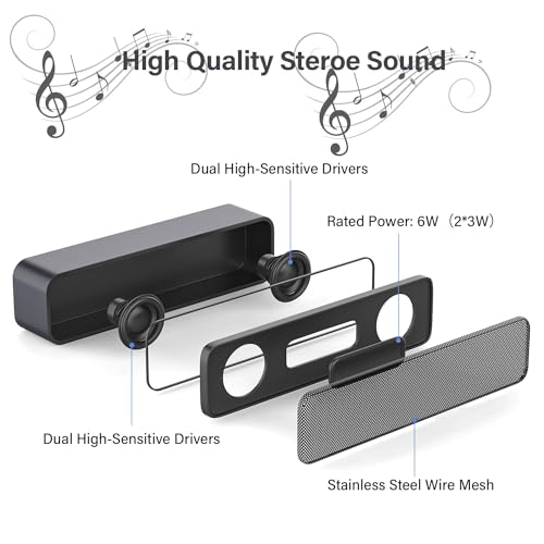 ADELGO Mini Portable USB Soundbar for PCs