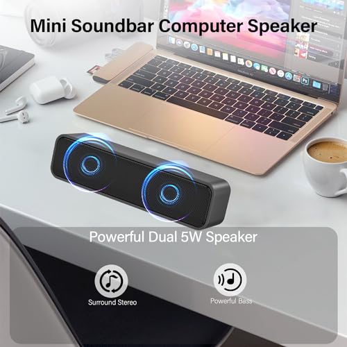 ADELGO Mini Portable USB Soundbar for PCs