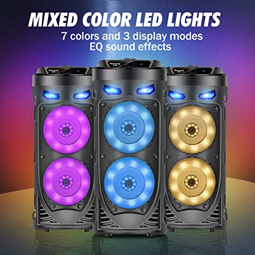 30W Portable Bluetooth Speaker with LED Lights